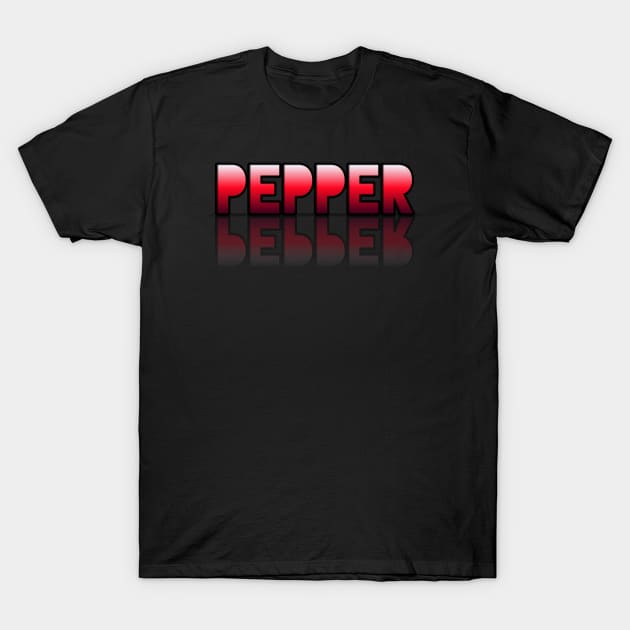 Pepper - - Healthy Lifestyle - Foodie Food Lover - Graphic Typography - Red T-Shirt by MaystarUniverse